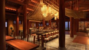 Nhà hàng truyền thống trong khu nghỉ dưỡng tại Ninh Bình do Studio 102 thiết kế nội thất