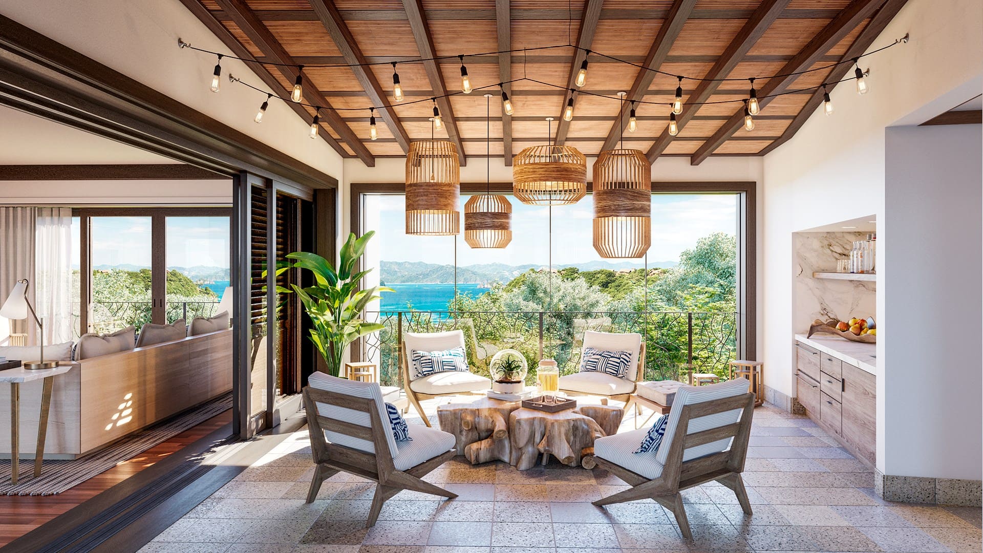 Không gian sinh hoạt chung phong cách tropical