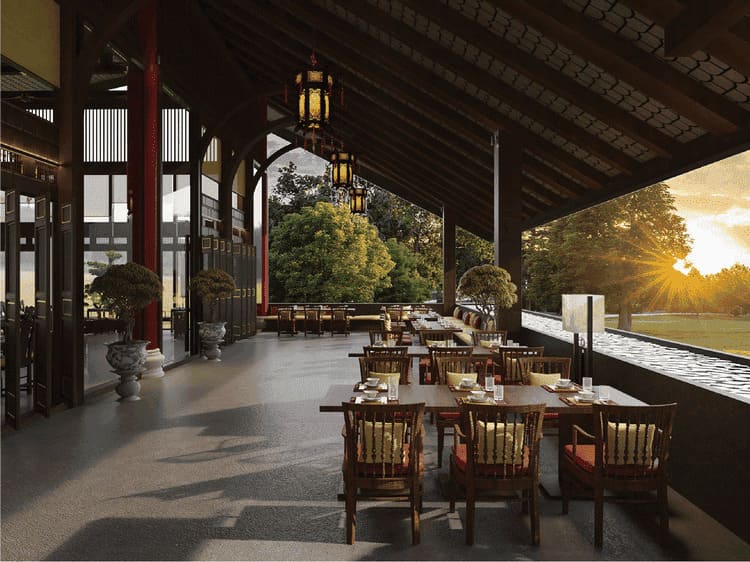 Nhà hàng ven hồ phong cách Á Đông