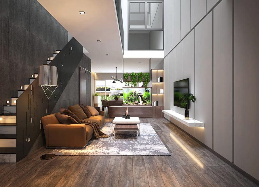 Thiết kế nội thất nhà ống phong cách xanh