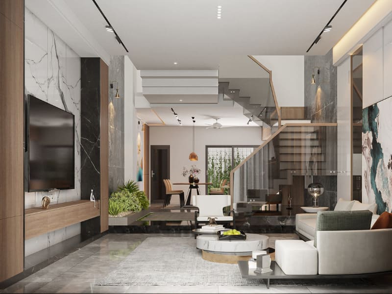 Thiết kế nội thất nhà ống phong cách hiện đại