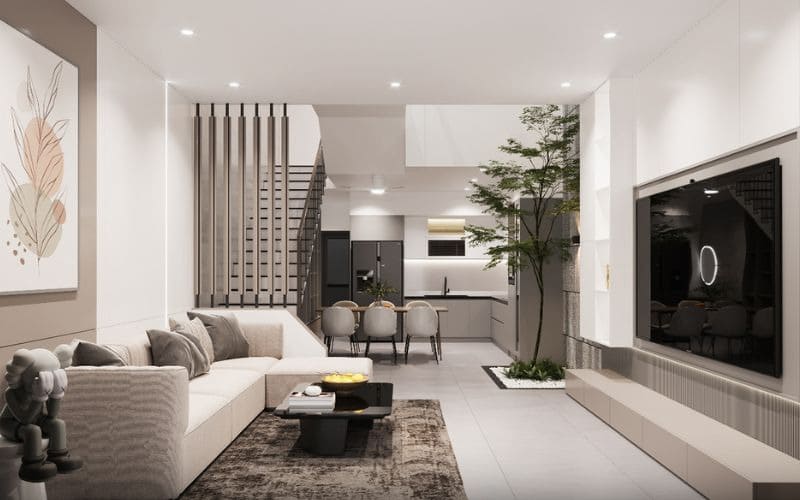 Không gian trung bình khoảng 60 - 80m2