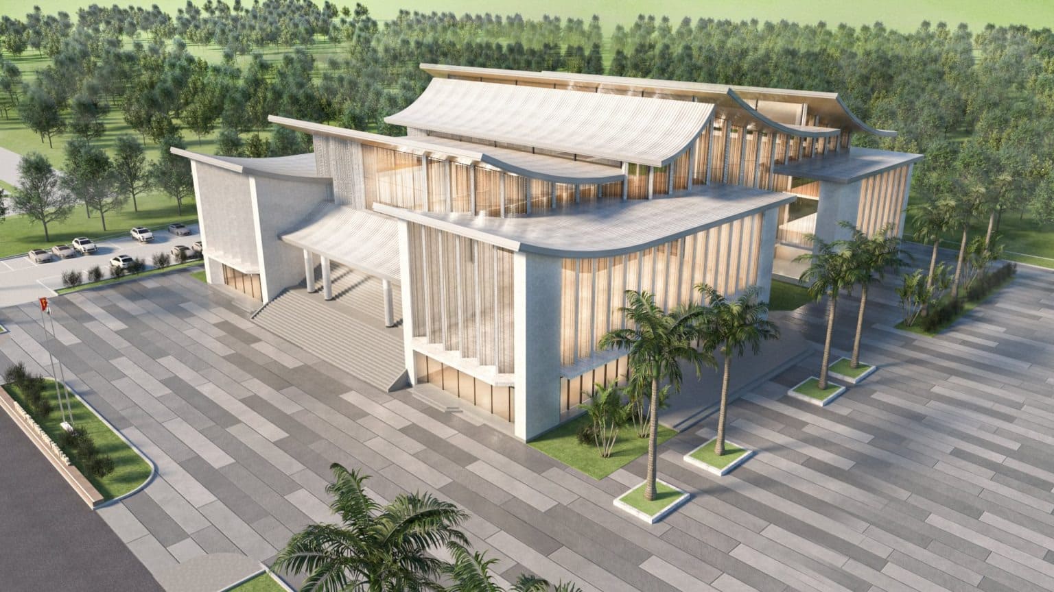 Nhà hội nghị do Studio 102 thiết kế kiến trúc