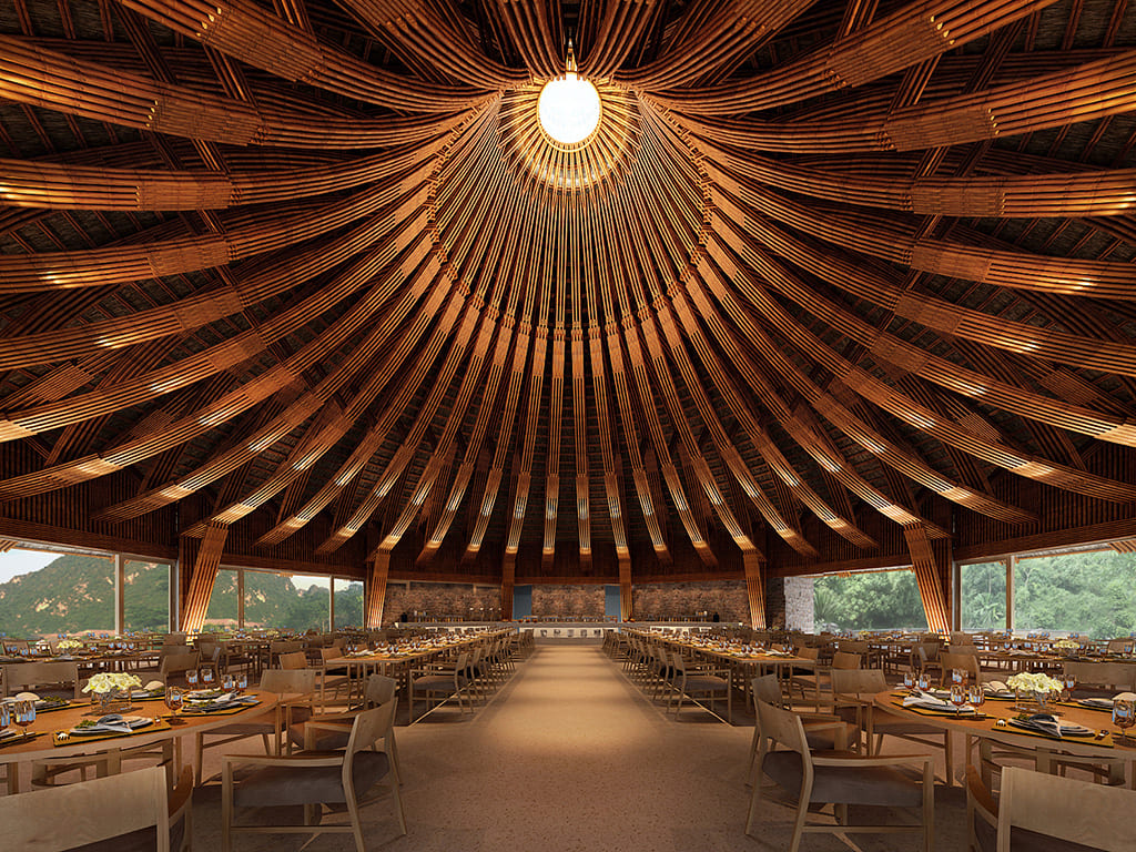 Nhà hàng tre mái vòm độc đáo