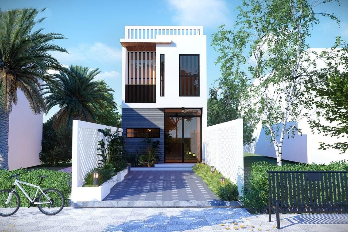 Thiết kế kiến trúc nhà ống tối ưu ánh sáng tự nhiên kết hợp với cây xanh