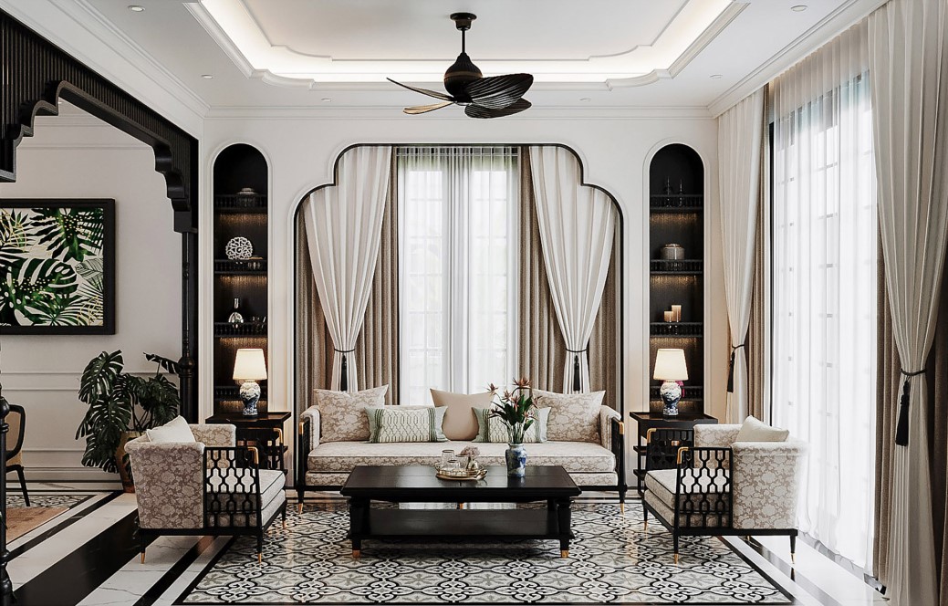 Biệt thự Indochine mang sắc trắng thanh lịch