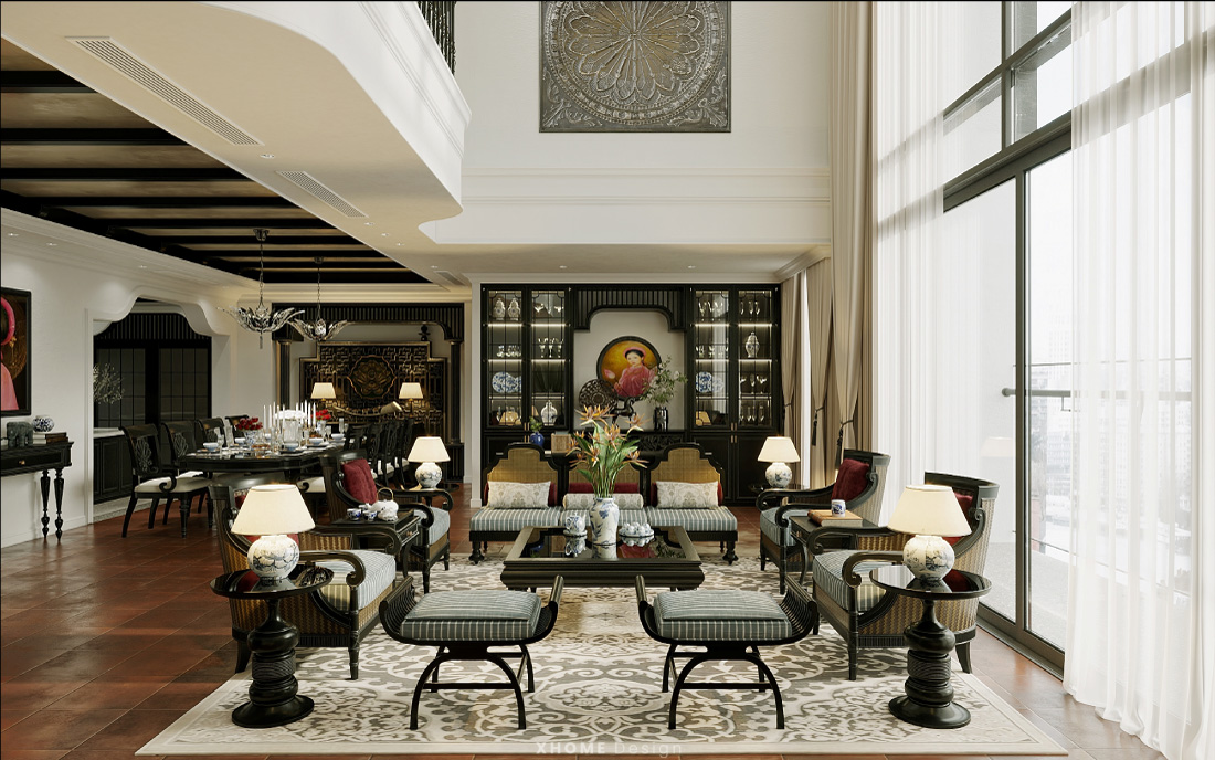 Biệt thự Indochine kết hợp nghệ thuật trưng bày