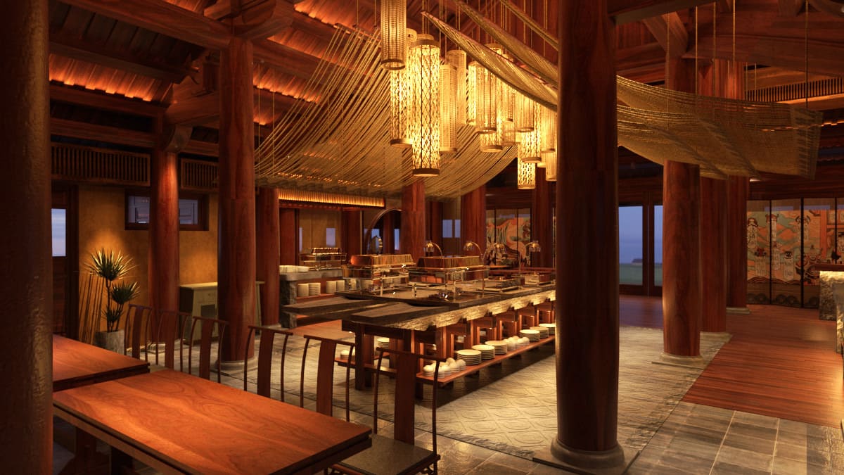 Kiến trúc nhà gỗ truyền thống, nội thất chủ đạo được làm từ gỗ