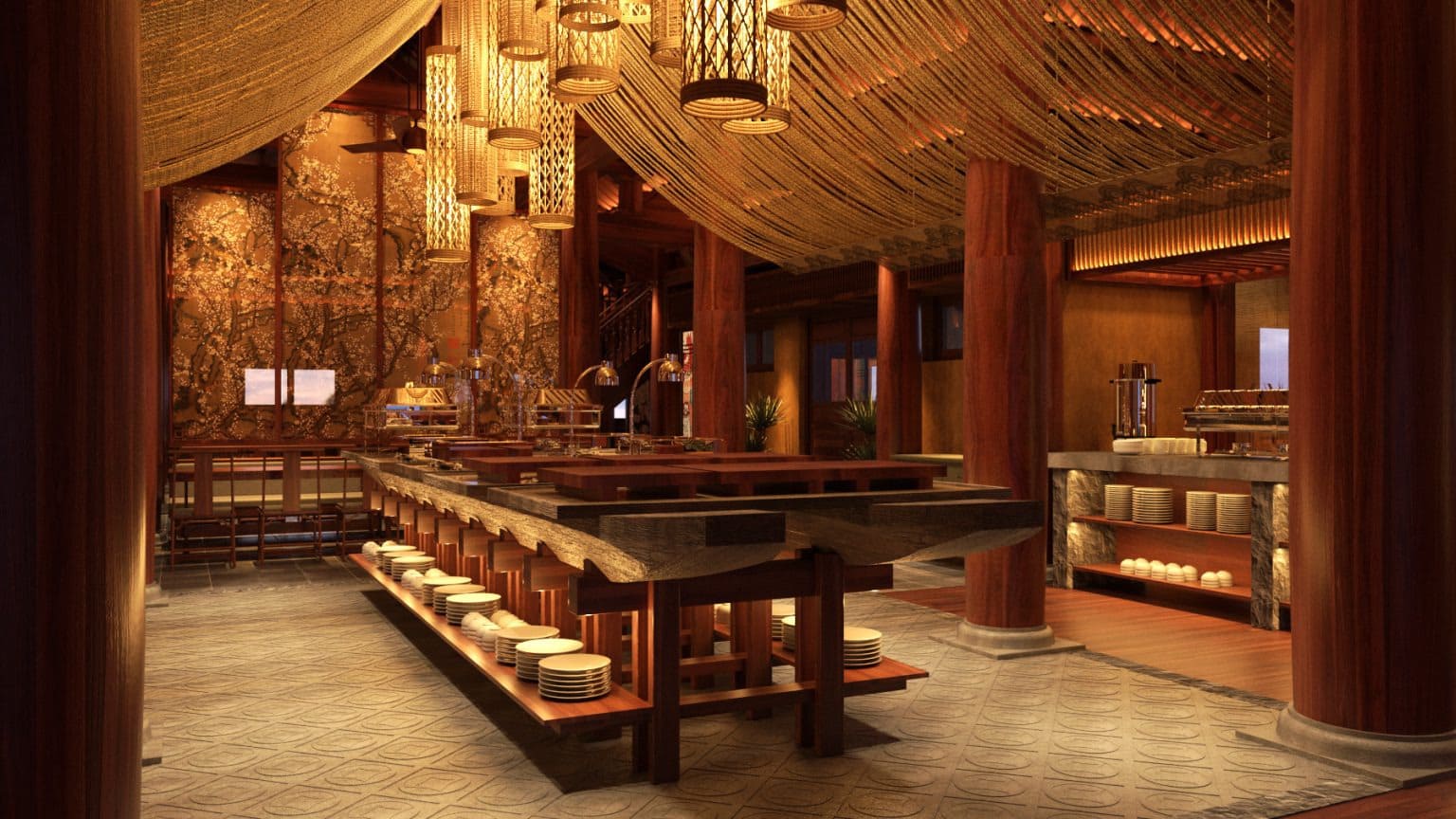 Khu buffet trung tâm