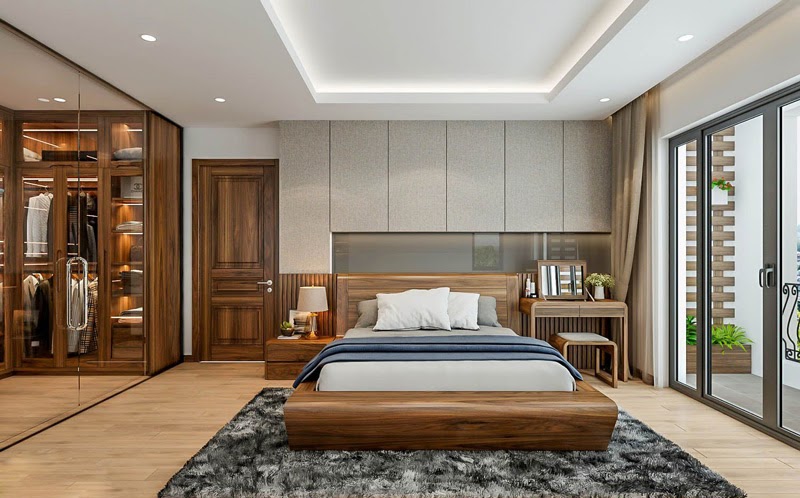 Mẫu phòng ngủ gỗ tự nhiên hiện đại