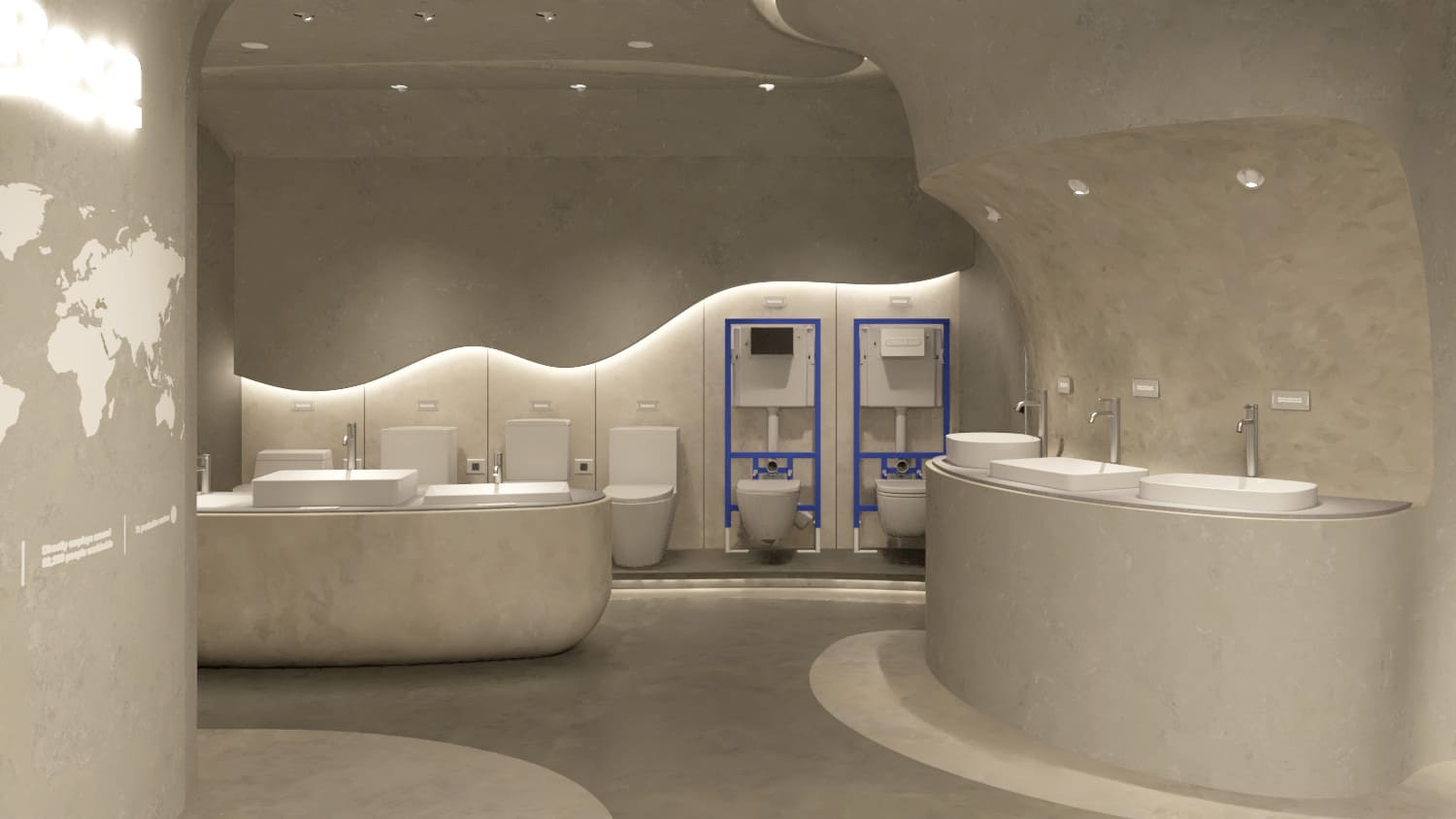 Gam màu gồm trắng, be cát và xanh