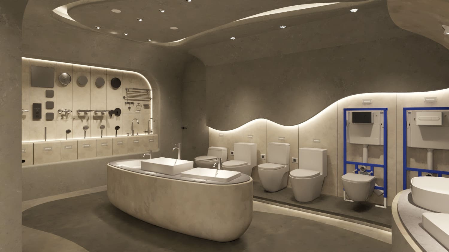 Trưng bày thiết bị vệ sinh