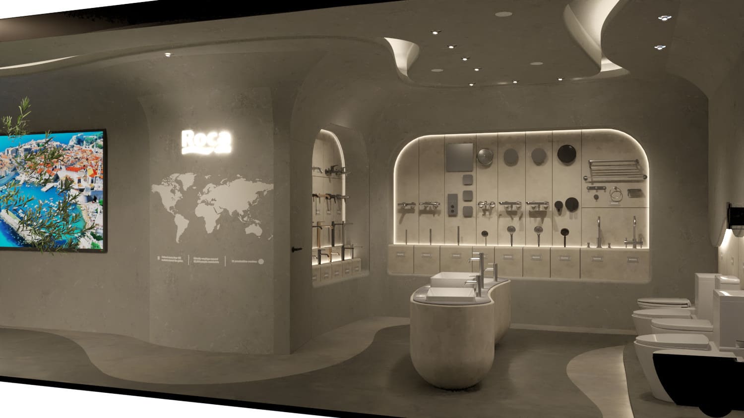 Trưng bày thiết bị vệ sinh