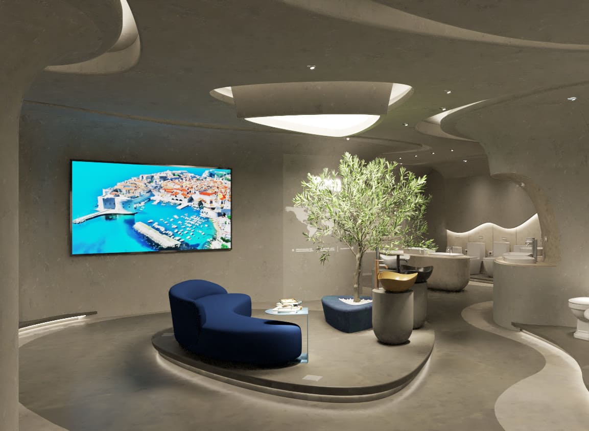 Showroom nổi bật với sự mềm mại và uyển chuyển