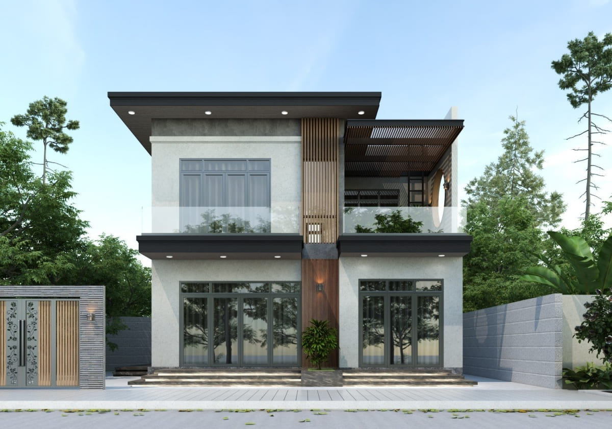 Biệt thự 2 tầng phong cách tối giản thanh lịch